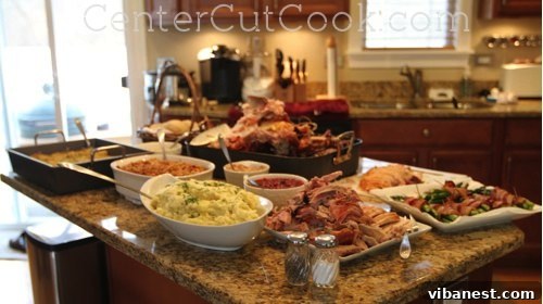 Thanksgiving Buffet Table Full Thanksgiving Dinner Spread