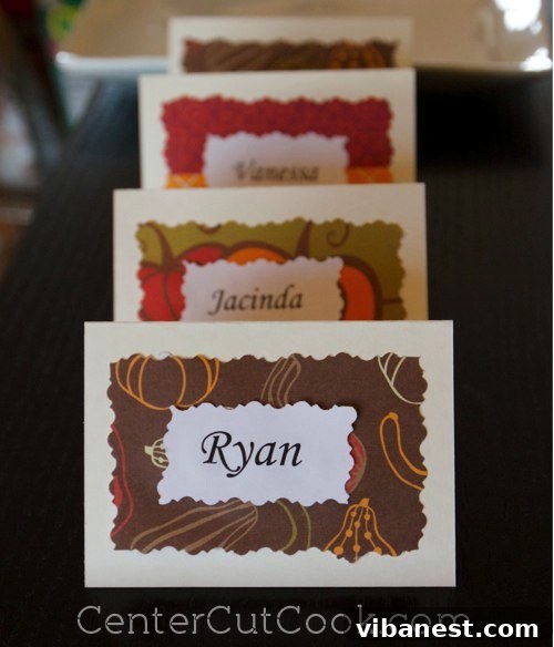 Personalized Place Cards Handmade Thanksgiving Place Cards