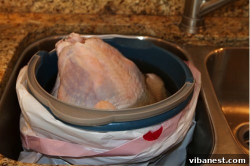 Brining the Thanksgiving Turkey Turkey in Brining Bucket