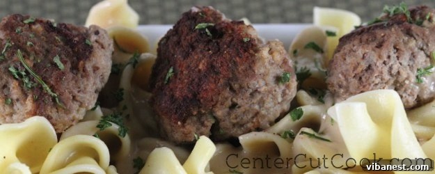 Classic Swedish Meatballs served with creamy gravy and lingonberry jam
