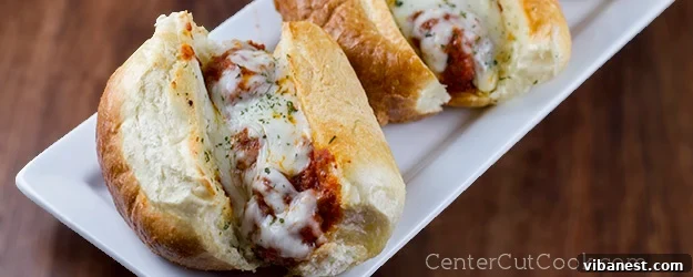 garlic bread meatball subs.jpg Delicious Garlic bread meatball subs with melted mozzarella and fresh parsley