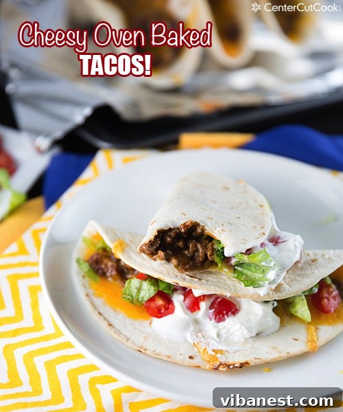 oven tacos 4.jpg Delicious oven tacos with melted cheese, ready to be served