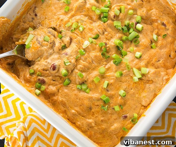 Ingredients for the best bean dip Assortment of Cheesy Bean Dip ingredients including sour cream, cream cheese, taco seasoning, and cheese on a wooden board