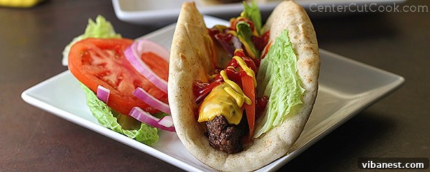 Cheeseburger flatbreads ready to serve