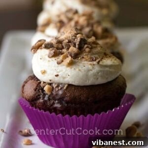 Better Than Sex Cupcakes, fully frosted and garnished