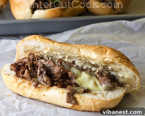 philly cheesesteak sandwiches 5.jpg Freshly prepared homemade Philly Cheesesteak Sandwiches ready to be served