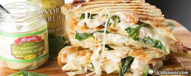 Delicious and golden-brown Spinach and Artichoke Panini