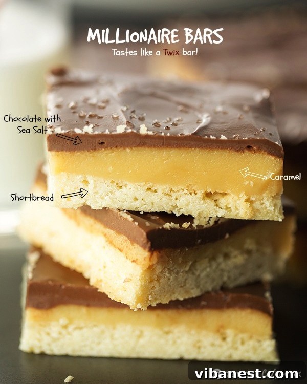 millionaire bars 5.jpg Decadent Millionaire Bars with three visible layers