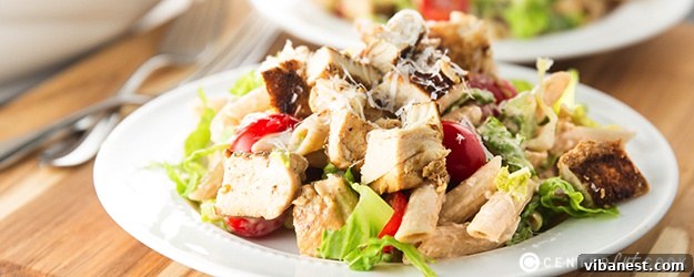 Delicious Caesar Pasta Salad with fresh ingredients