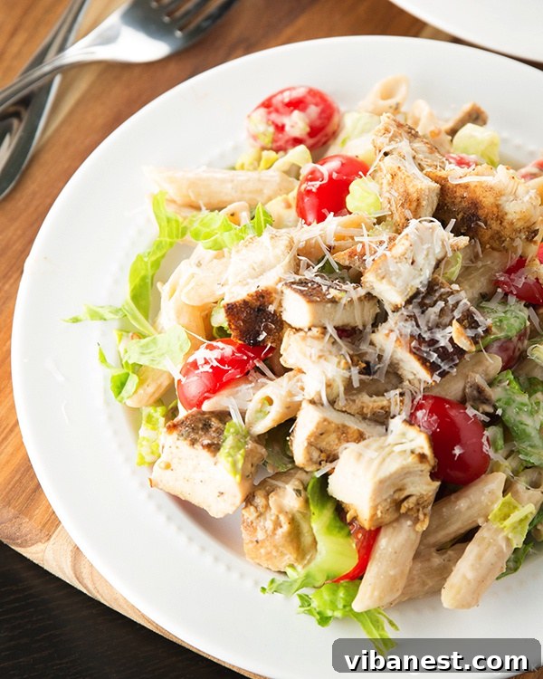 Close-up of Caesar Pasta Salad Caesar Pasta Salad served in a large bowl, ready to eat