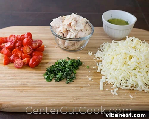 Garlic Butter Flatbread Base Preparing the garlic butter spread for Caprese Flatbreads