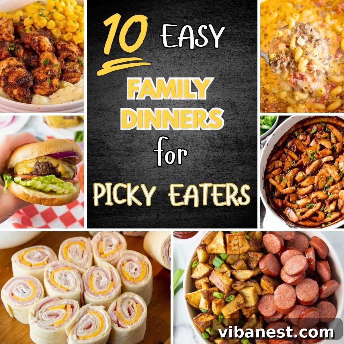 10 Dinners Even Picky Eaters Will Love 2 A vibrant, family-friendly dinner spread, perfect for enticing picky eaters.